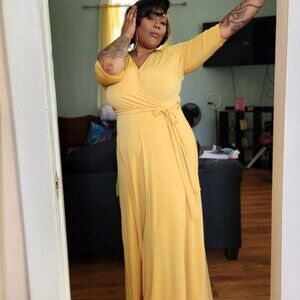 Plus Yellow Faux Maxi Dress